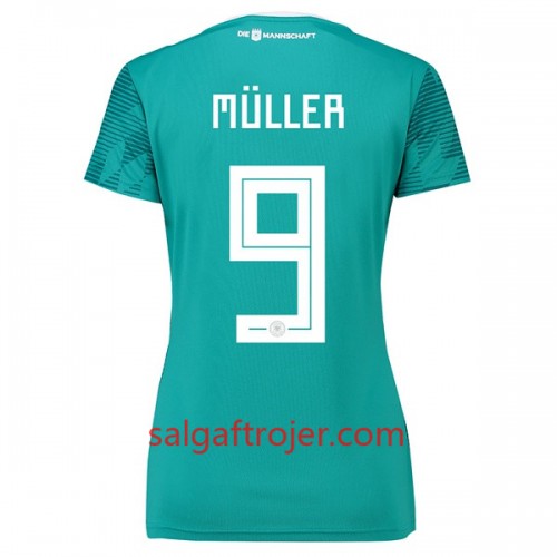 Tyskland Fodboldtrøjer Müller 9 Dame Udebanesæt VM 2018 Tyskland Fodboldtrøjer Müller 9 Dame Udebanesæt VM 2018